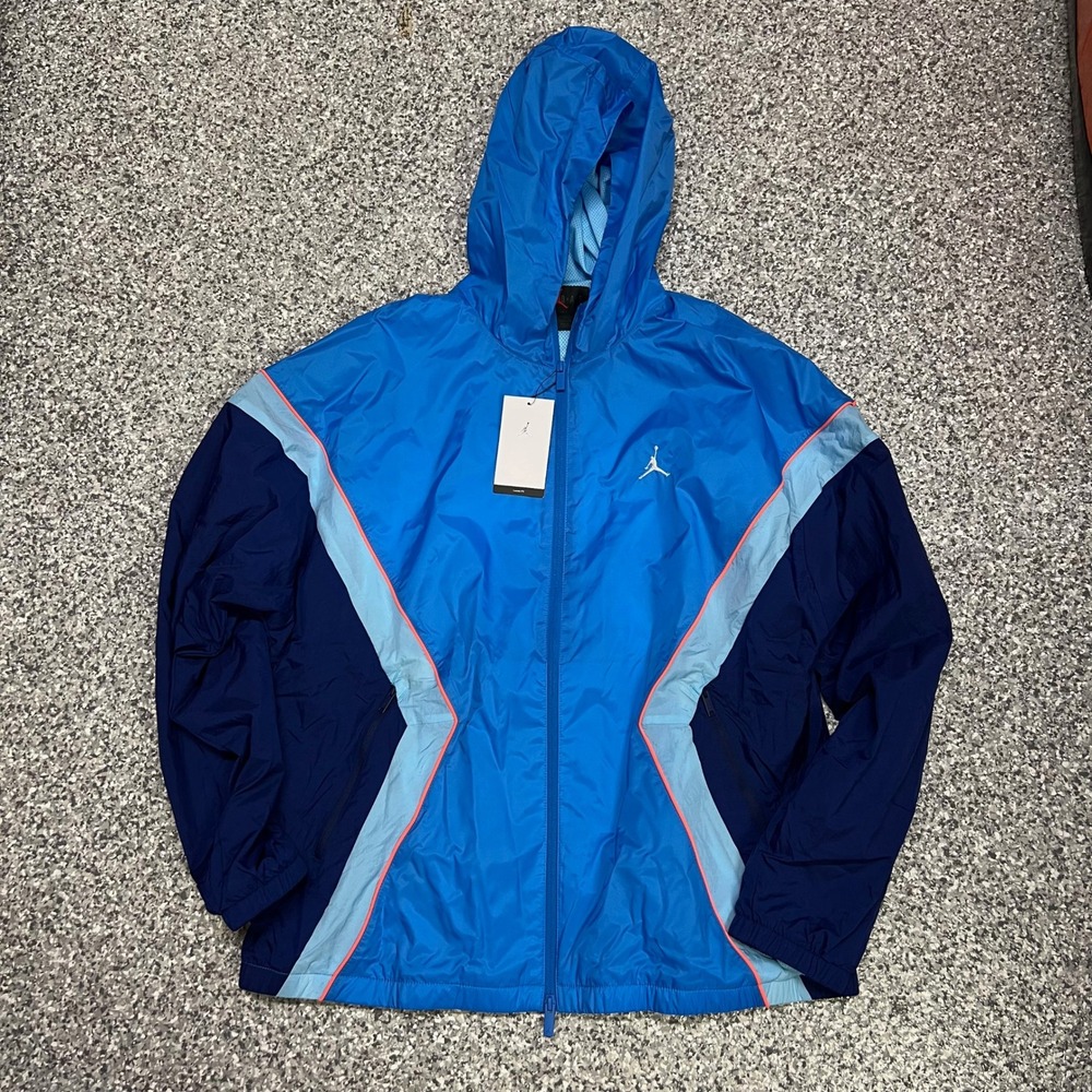 Nike Air Jordan Brooklyn Windbreaker Mens XL Blue Colorblock Jacket HF9333-435